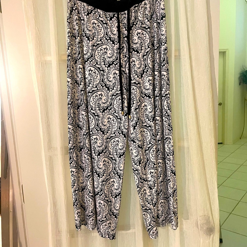 Rayon, flowy pants.